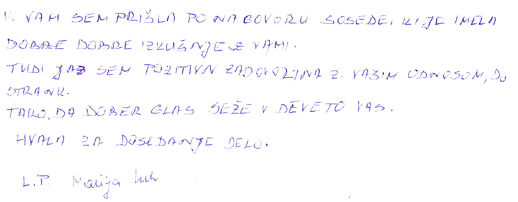 Pozitivno_zadovoljna_s_storitvami_osebja_slusni_center_AUDIO_BM_slusni_aparati_boljsi_sluh_specialisticni_pregled_ORL_ambulanta_narocilnica_ZZZS_izjava_stranke